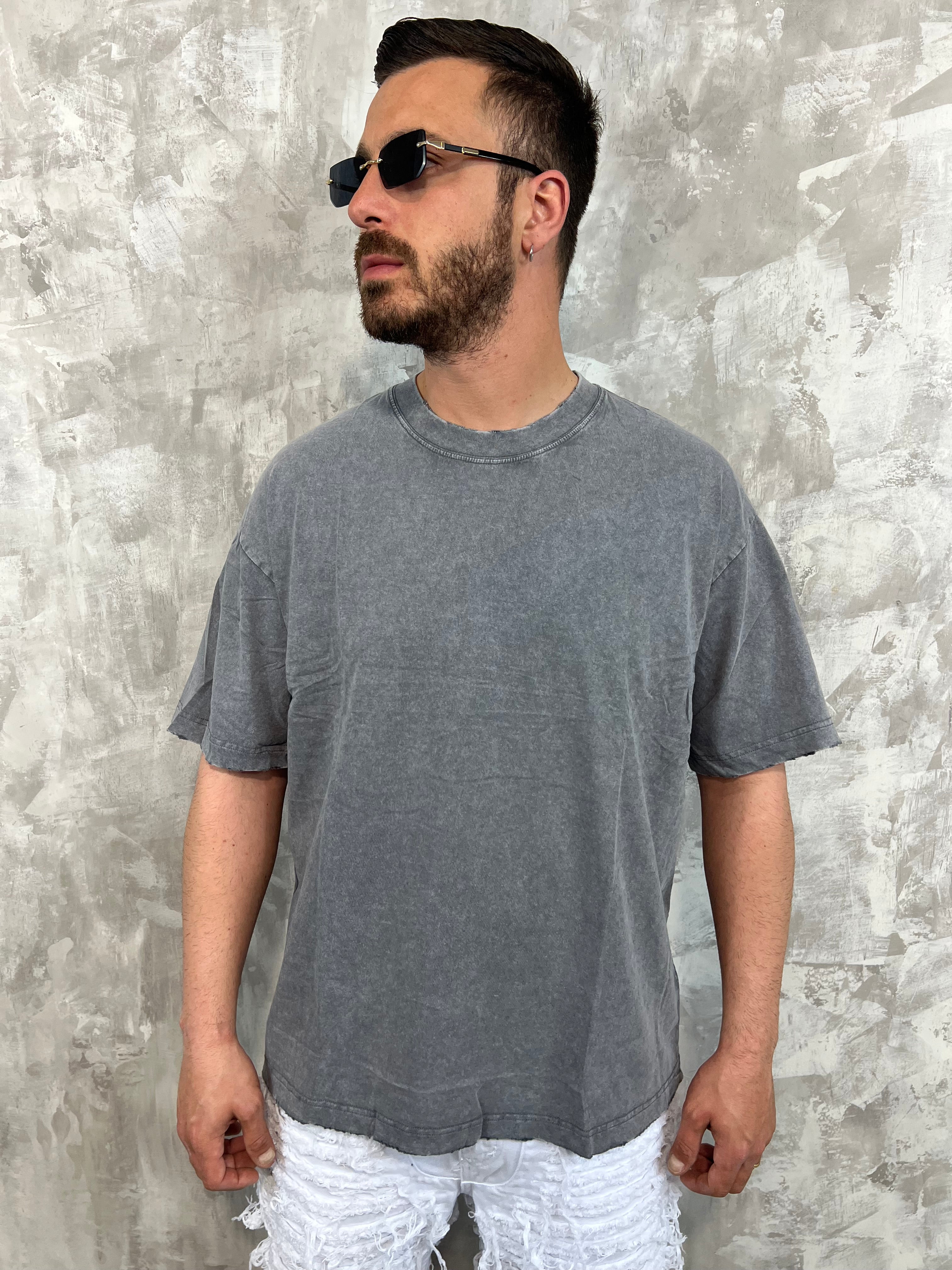 T-Shirt Eff. Marmorizzato Grigia